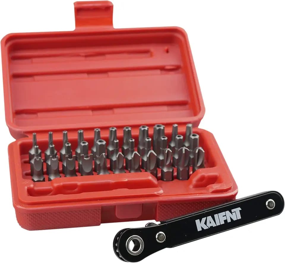 K401 Tamper-Proof Security Bit Set with Mini Ratchet Wrench, 1/4-Inch Drive, 34-Piece