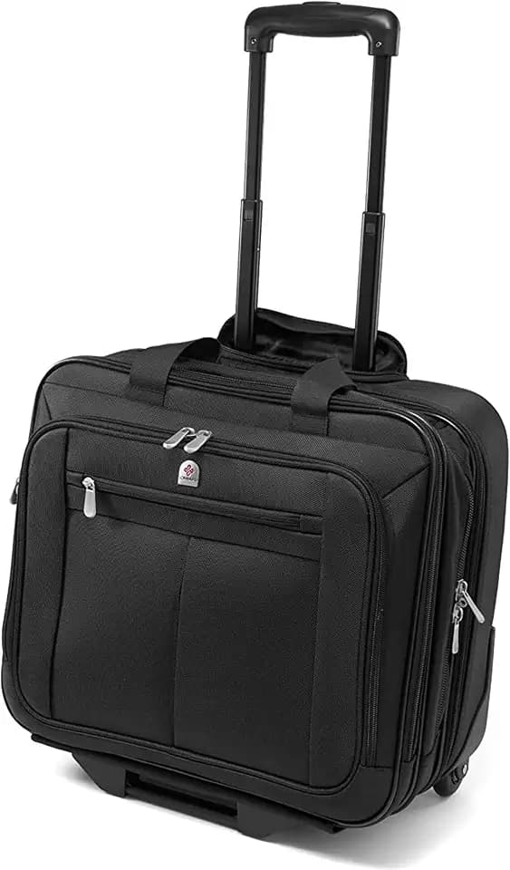 Lombard Executive Laptop-Rollenkoffer, Aktentasche mit Rollen, Pilotentasche, für Übernachtungen, mit Laptopfach für 15- bis 17-Zoll-Laptops (38,1–43,2 cm)