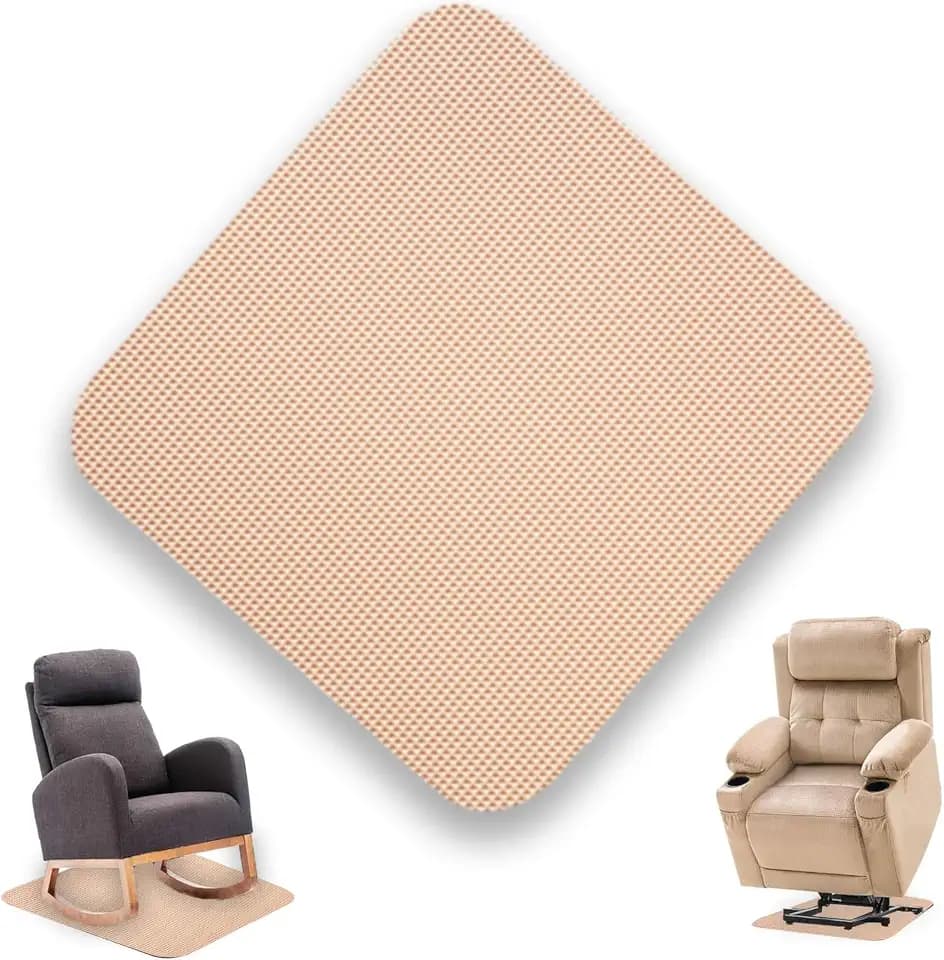 Recliner Pads for Hardwood Floors, Recliner Floor Protectors Furniture Pads to Keep from Sliding Under Swivel Chairs Rubber Non Slip Recliner Mats for Hardwood Floors
