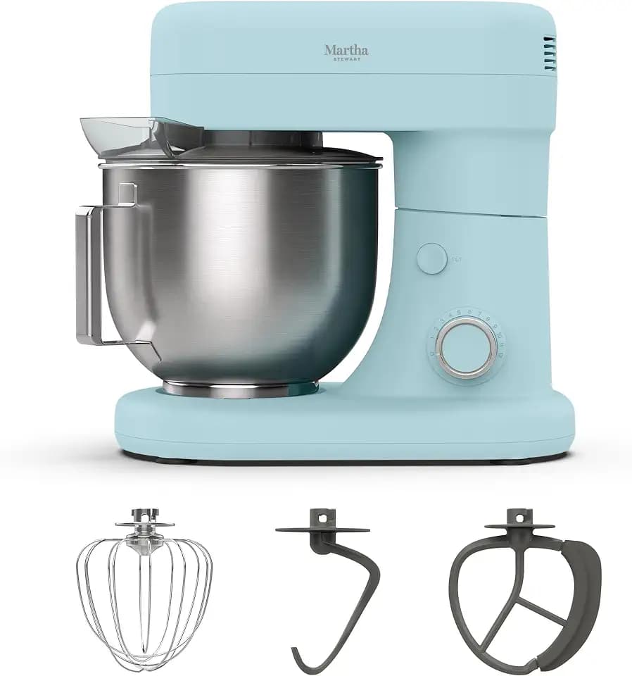 Martha Stewart 5.3QT Tilt Head Stand Mixer, 12 Speeds, Stainless Steel Bowl