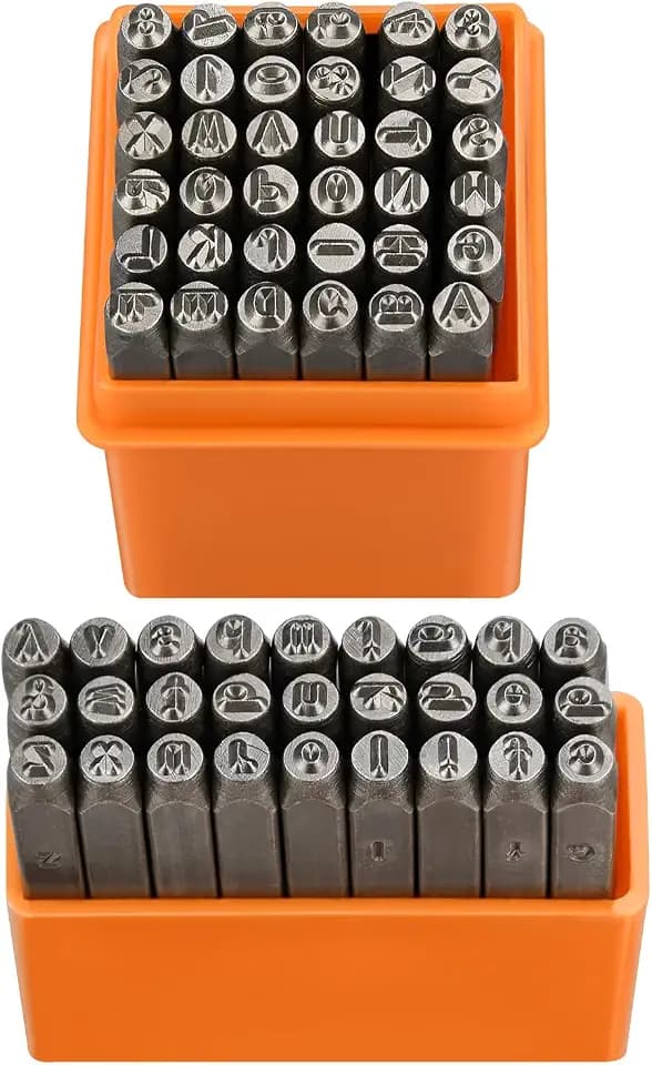 64pcs Metal Stamping Kit, 3mm Number and Letter Stamp Set