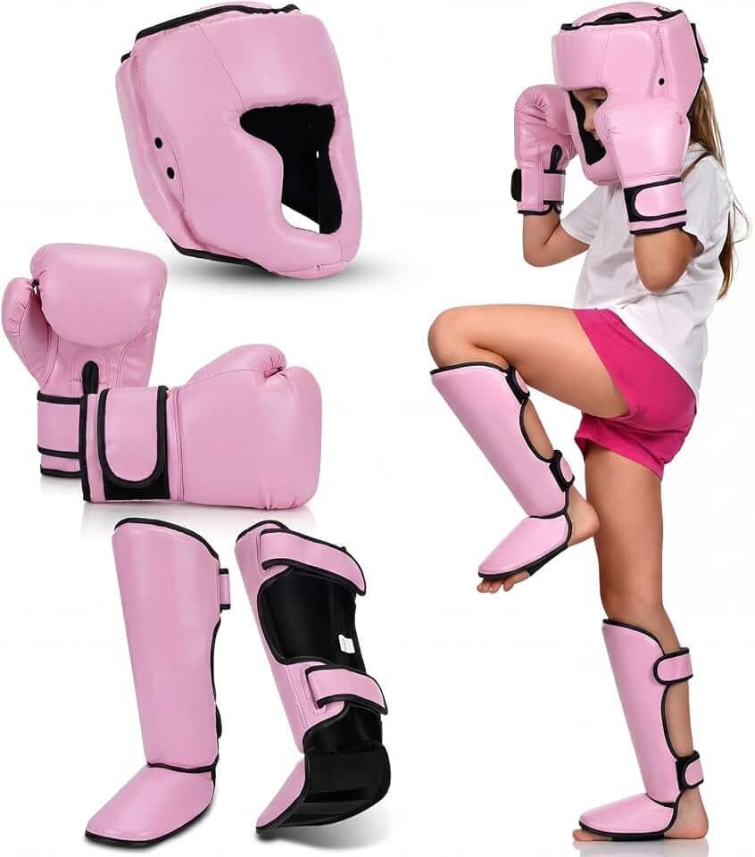 Arrowbash 5 Pcs Boxing Guards Set for Kids with Sparring Headgear