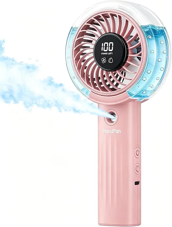 HandFan Handheld Misting Fan with LED Display– Turbo Fan with Water Mist