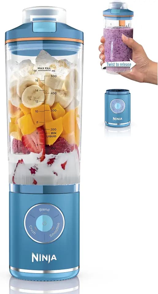 Ninja Blast Max Portable Blender, 22oz, Blue Raspberry, BC251BL2
