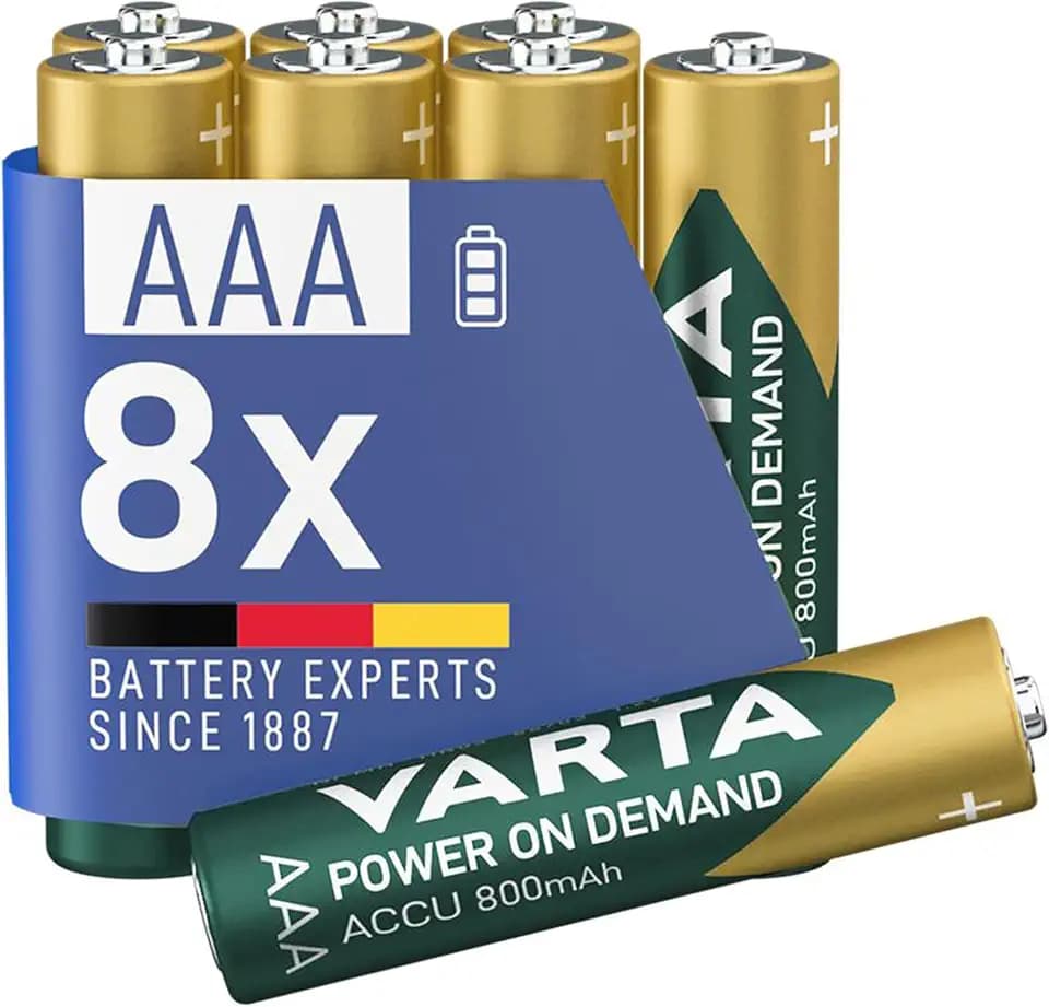 VARTA Batterien AAA, wiederaufladbar 8 Stück, Recharge Accu Power on Demand