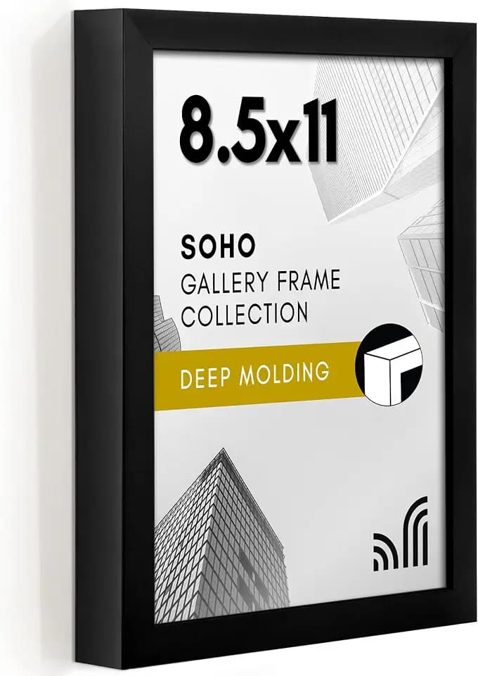 Americanflat 8.5x11 Deep Picture Frame - Black