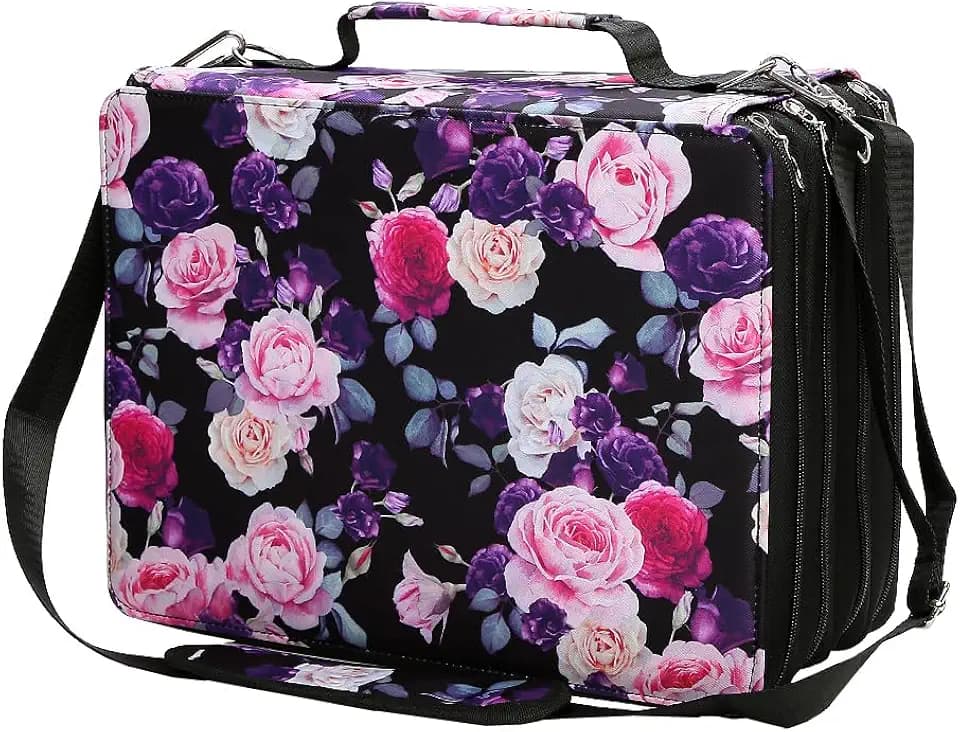 Marker Pen Organizer Case 224 Slots w/Handle & Shoulder Strap