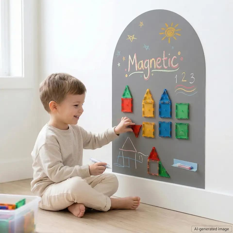 Small Magnetic Wall Decal: Focused Montessori Play Starts Here