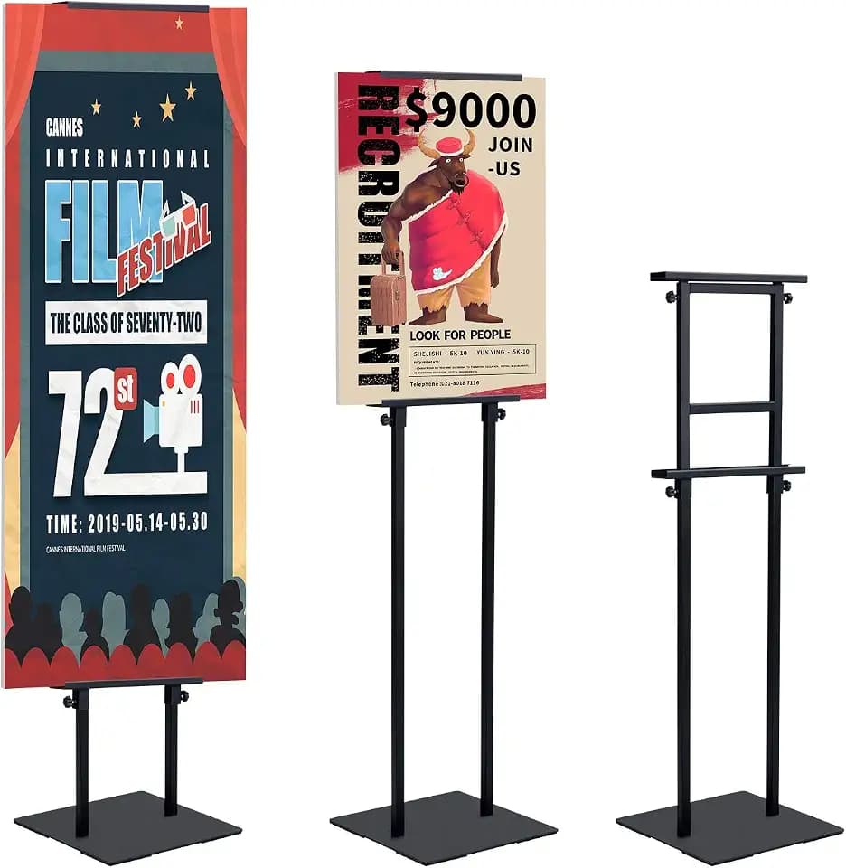 AKTOP Heavy Duty Pedestal Banner Stand with Non-Slip Mat Base