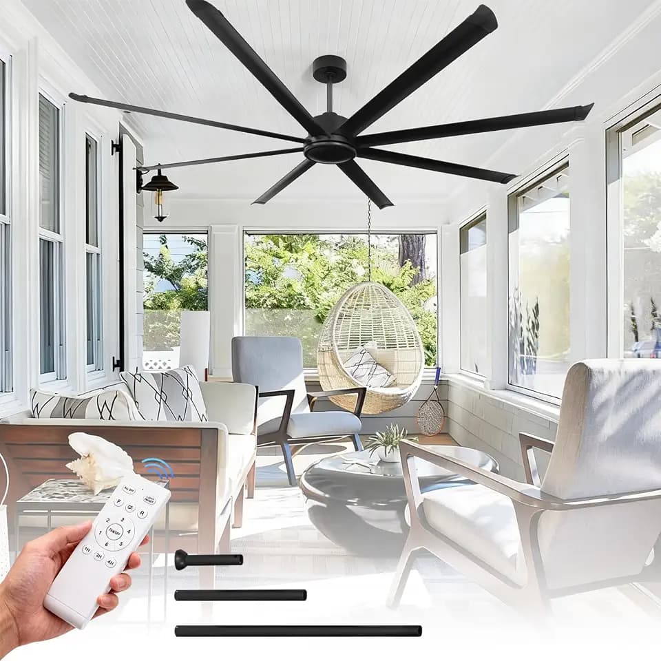 84 Inch HVLS Industrial Ceiling Fan, Large Ceiling Fan with Remote Control