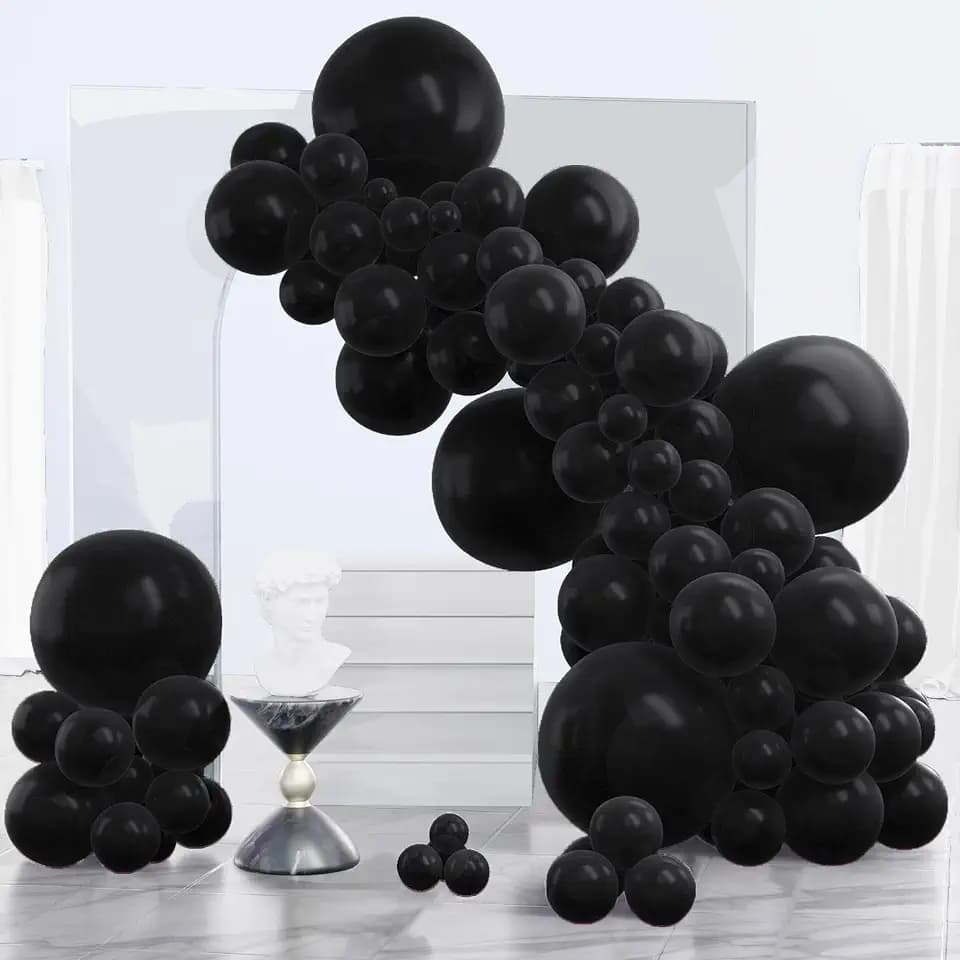 PartyWoo Black Balloons 140pcs Different Sizes of 18 12 10 5 Inch