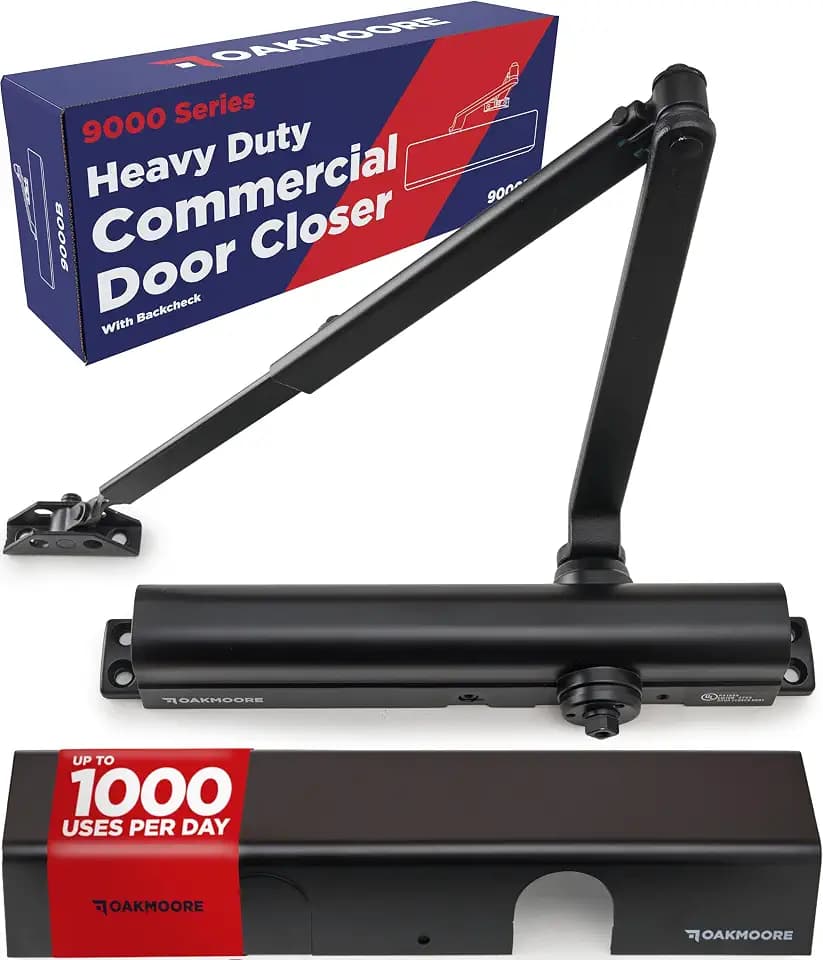 Heavy Duty Commercial Door Closer, ADA UL Grade 1 Listed Automatic Self Closing Door Hinges, Door Closers Commercial High Traffic, Auto Door Closer, Hydraulic Spring Soft Close (Black)