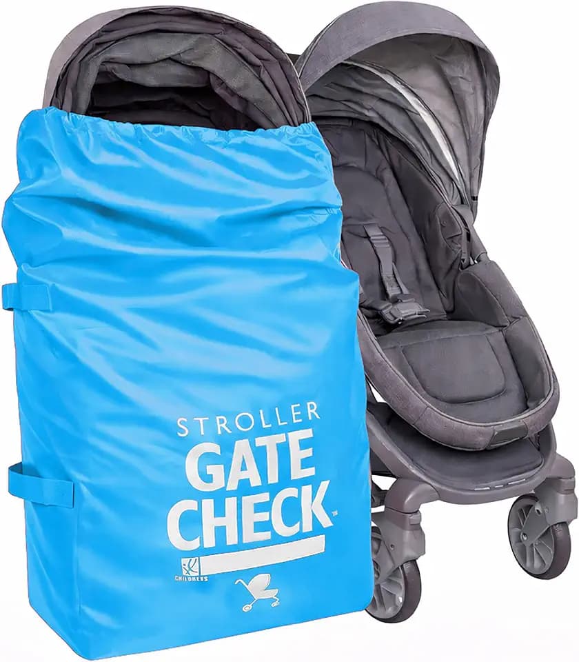 J.L. Childress Gate Check Bag for Single & Double Strollers, Neon Blue