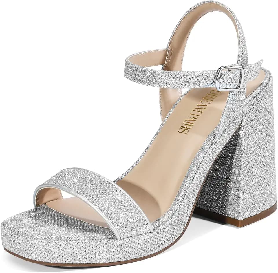 DREAM PAIRS Heels for Women Block Chunky Platform Sandal