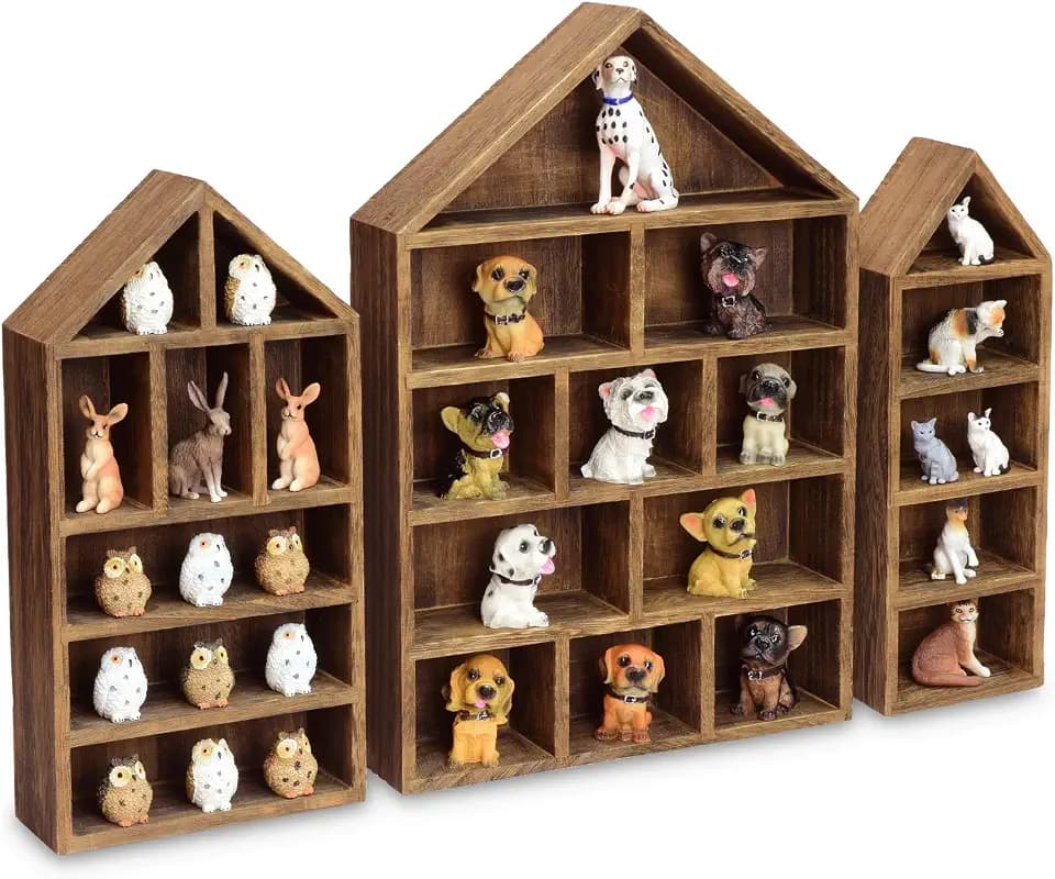 Ikee Design Wooden Shadow Box Display Shelf Organizer