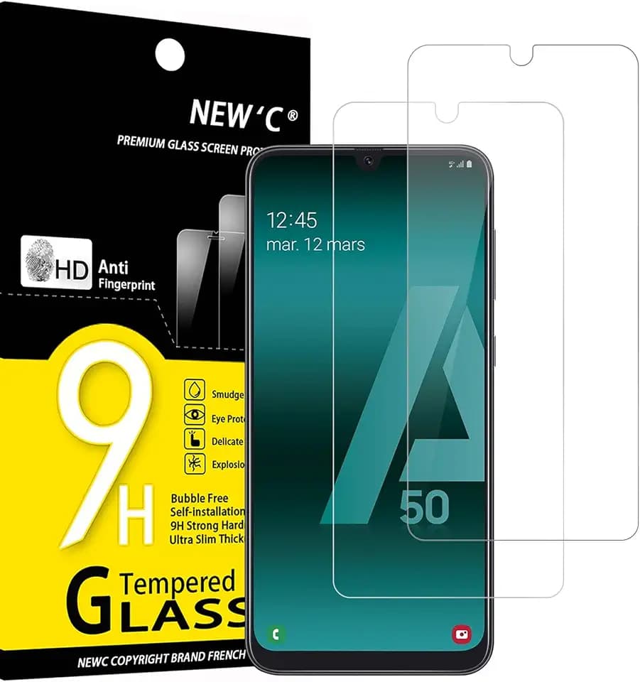 NEW'C Schutzfolie für Samsung Galaxy A50 (SM-A505F)/A50s für Panzerglas