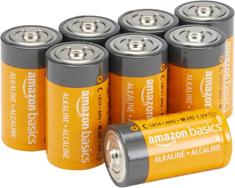 Amazon Basics Alkali-Batterien vom Typ C (Babyzellen), 1,5 V, 5 Jahre lagerfähig, 8 Stück