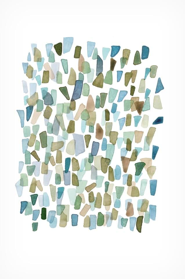 Trademark Fine Art Canvas Wall Art - Louise van Terheijden 'Green Mossy Seaglass' Wall Art for Living Room, Bedroom, or Office Décor