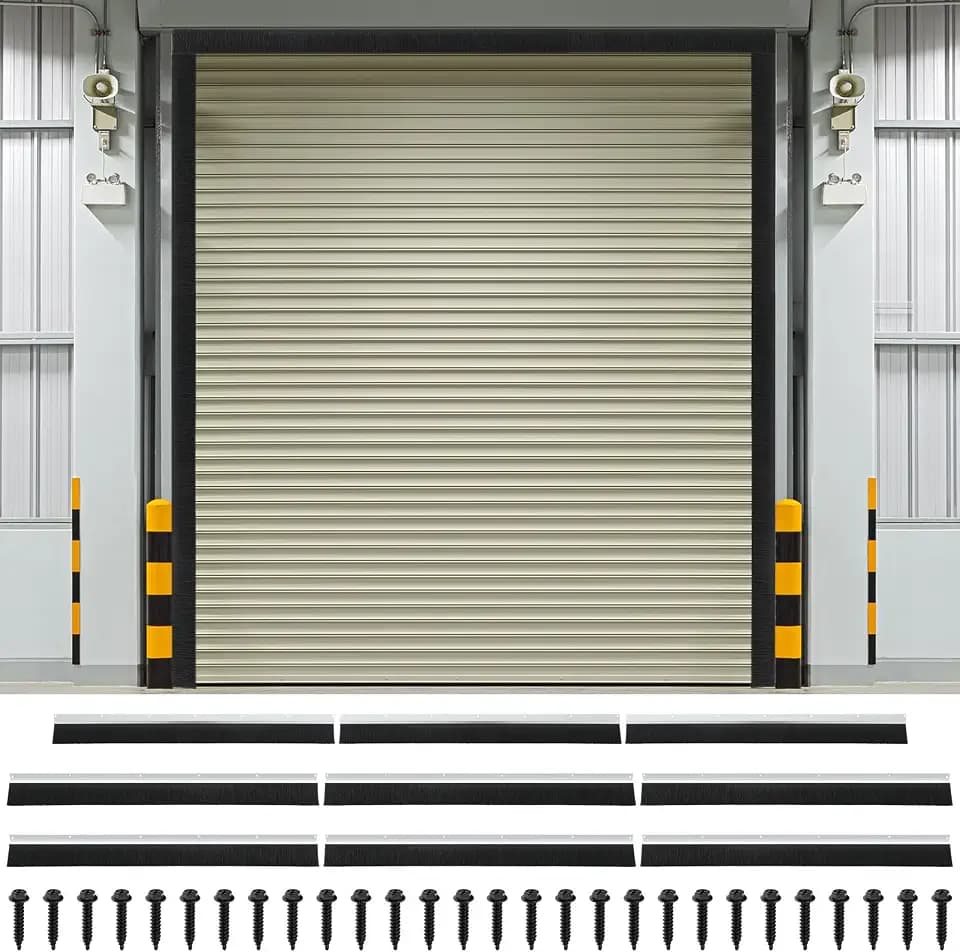 DoubleFill 10 x 12 ft Garage Door Brush Seal Kit, Black