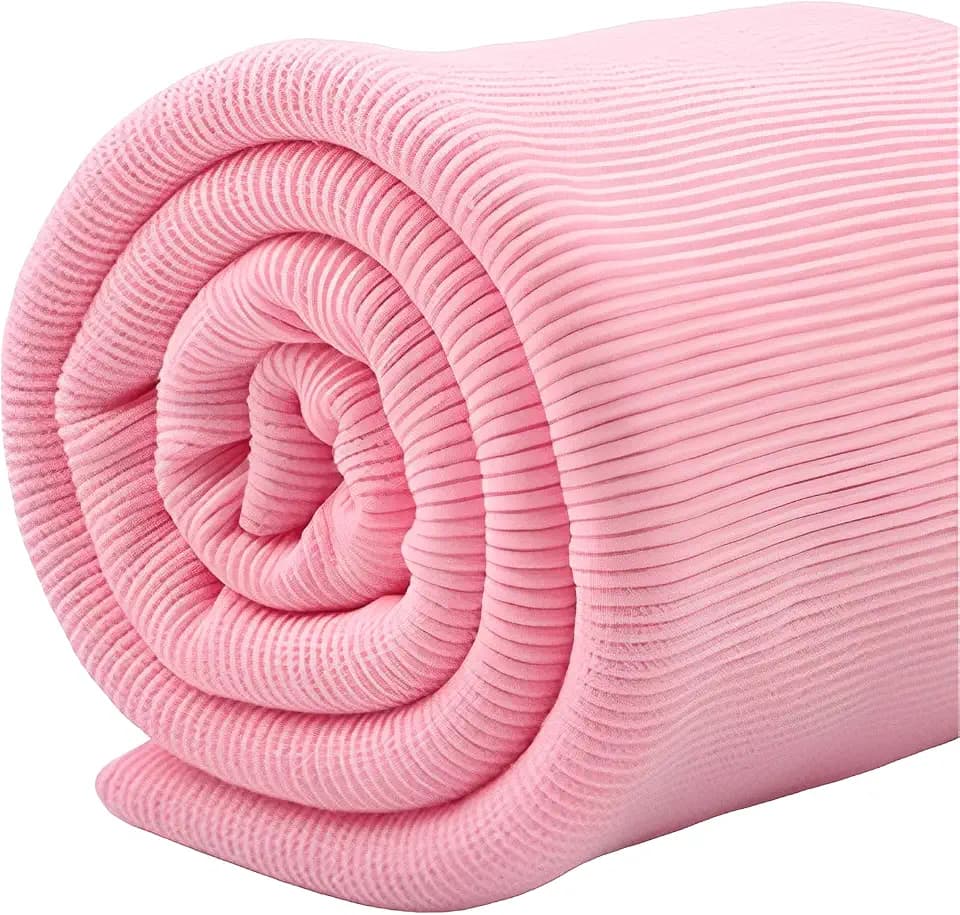 Cotton Ribbing Fabric, Strech Knit Rib Material for Clothing Cuffs Repair, Neckline, Collar, Pants Foot Mouth, DIY Sewing Fabric, Sewing Accessories (Pink, 1 Yard(36inch))