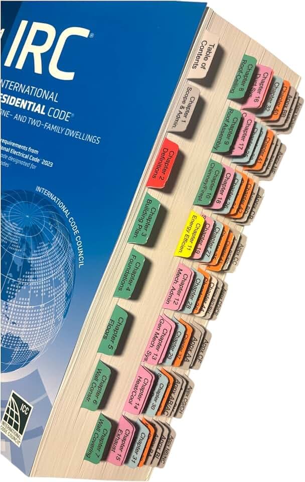 Book Tabs for The International Residential Code IRC 2024