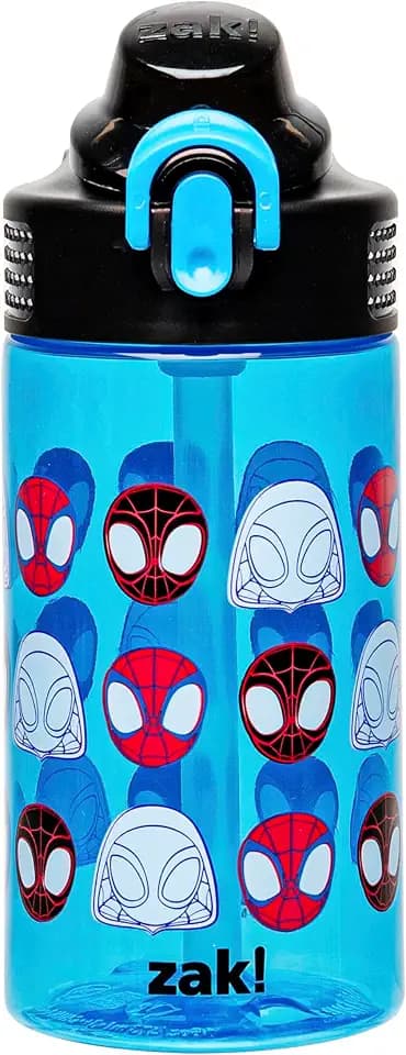 Zak Designs Marvel Spider-Man Sage 16oz Leak-Proof Straw Kids Water Bottle