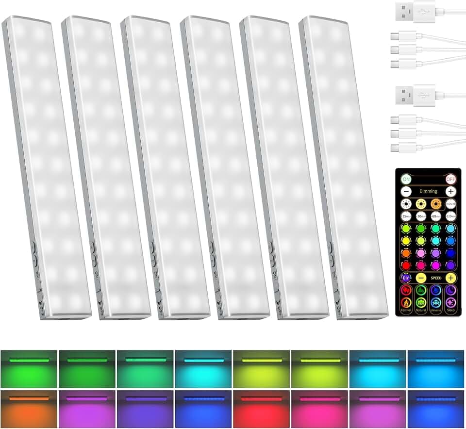 EZVALO 80RGB Color Changing Under Cabinet Lighting, Led Shelf Lights