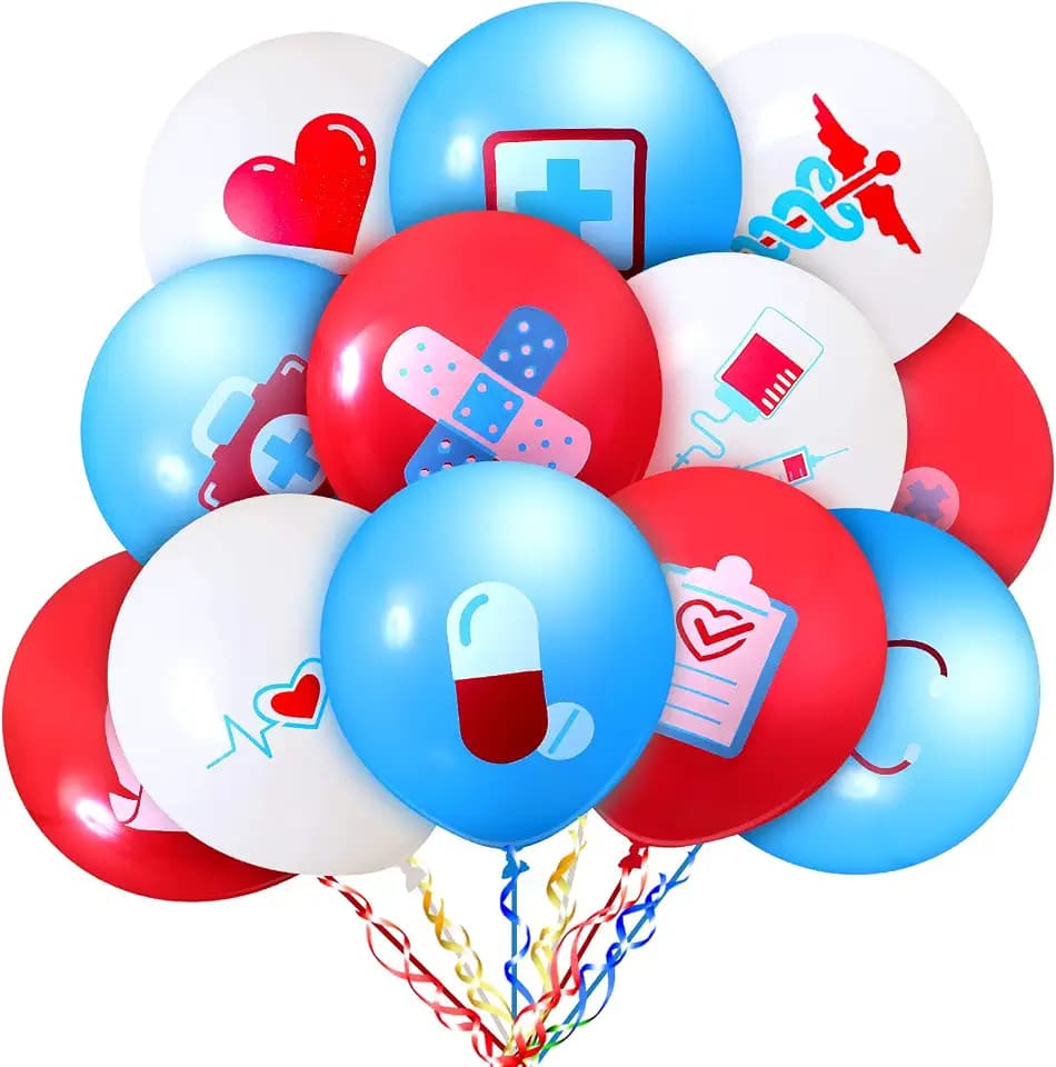 Sumind 60 Pcs Nurse Balloons Party Decoration Supplies Latex Balloons
