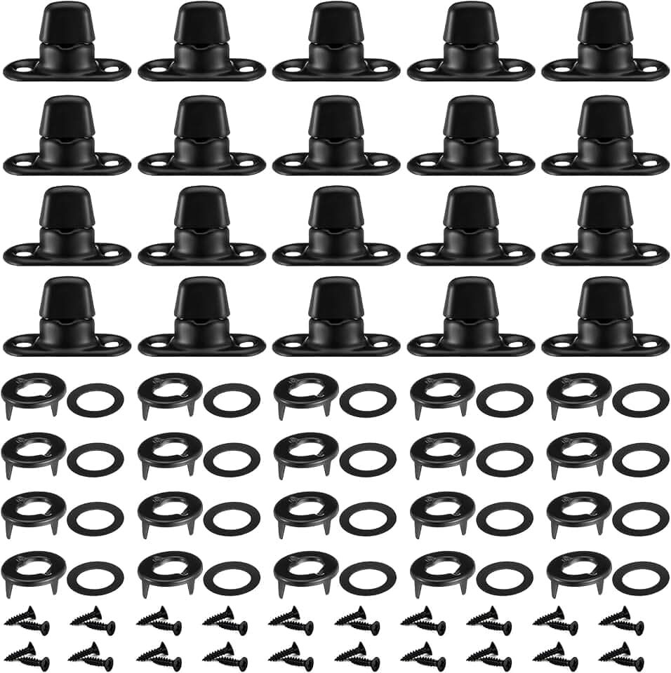 Gisafai 20 Sets Canvas Twist Lock Fasteners, Turn Button Fasteners, Eyelet and Stud Mounting Screws for Canvas Marine Fastener Turn Buttons