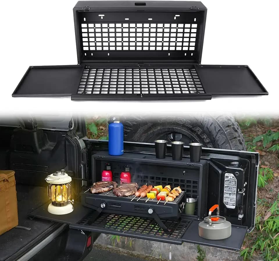 Tailgate Table Storage Lock Box for Jeep Wrangler JK JKU JL JLU 4 Door