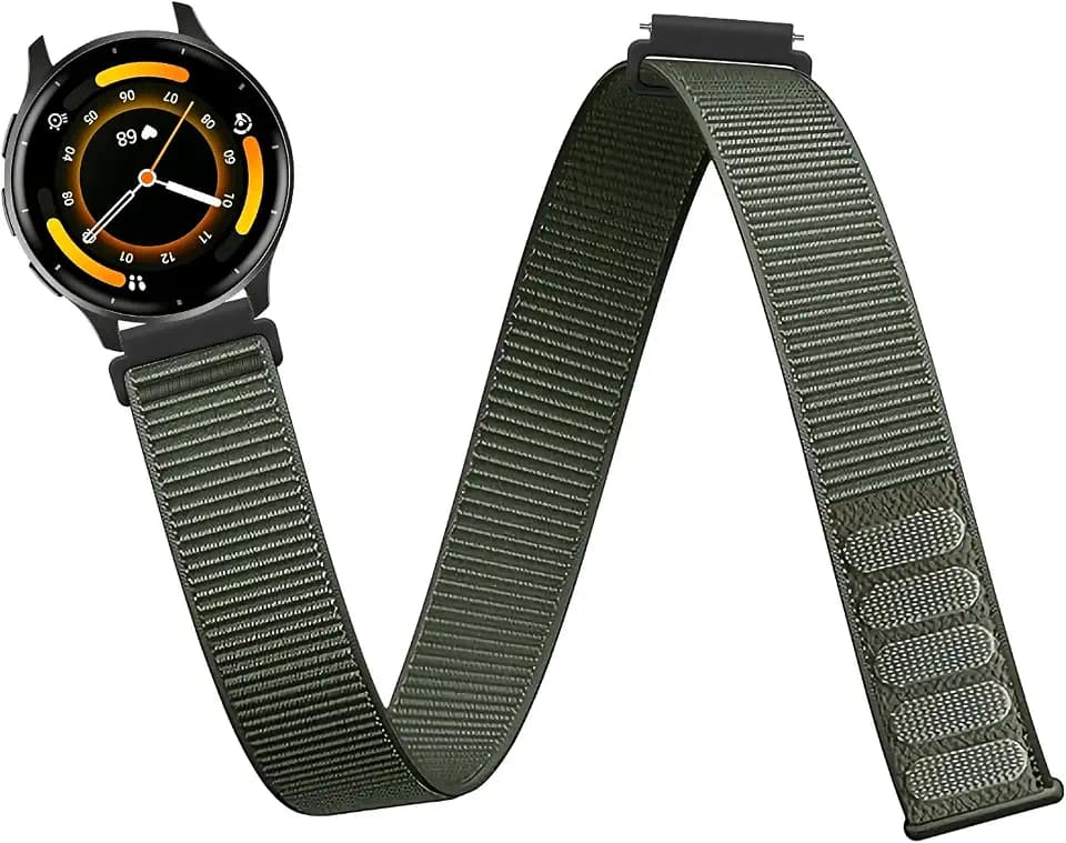 Sport Bizepsband Arm Knöchelband Kompatibel mit Garmin Venu 3 Armband/Venu 2/Vivoactive 4/Forerunner 265/255/Music, 22mm Stoff Nylon Arm/Knöchelband für Amazfit Helio Strap/Bip 6/5/Balance 2