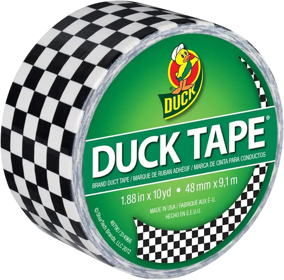 Duck Tape Brand Printed Duct Tape, 1.88 in x 10 Yds, Checker Pattern