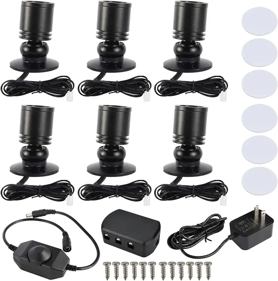 YaeCCC 6pcs Mini Spotlight for Display, Small LED Mini Spotlight Indoor