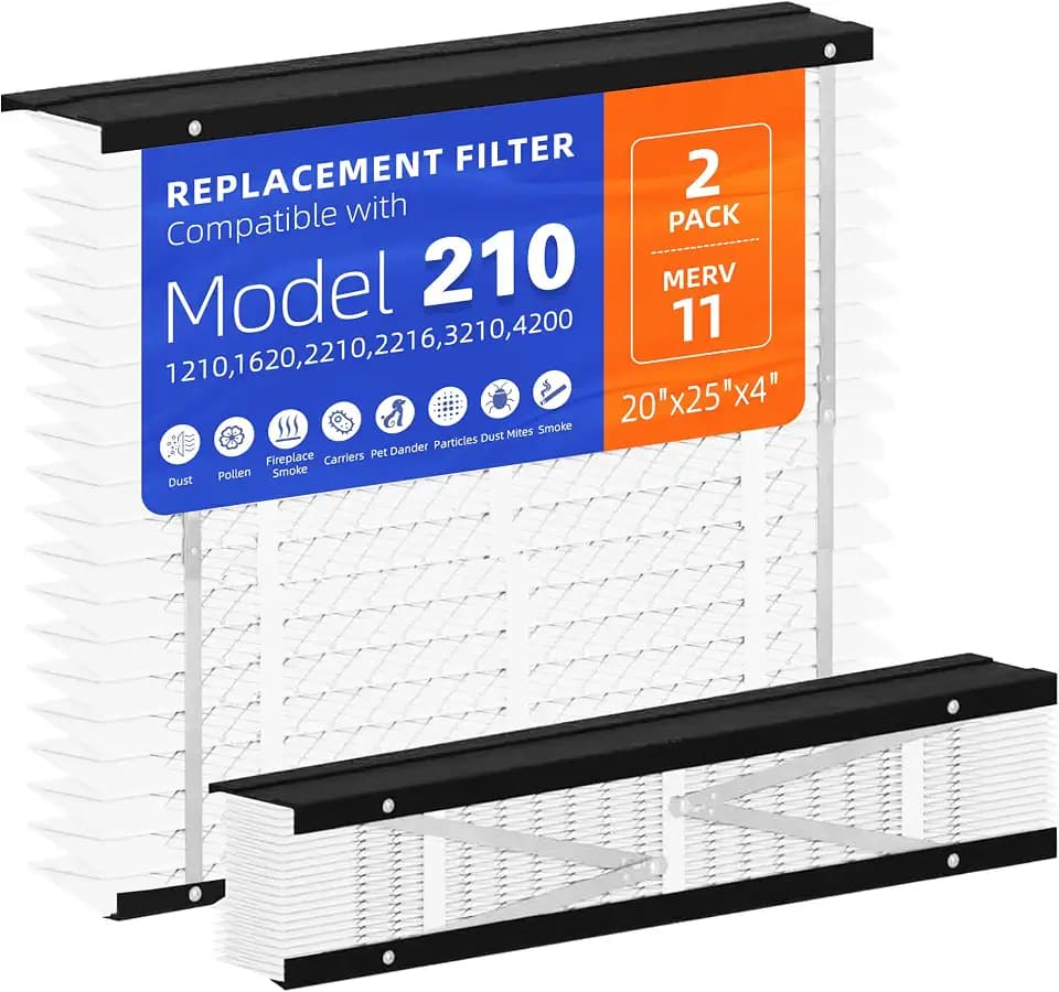 2 Pack 210 Replacement Filter,MERV 11,Compatible with AprilAire 210 Whole House Air Purifiers Models,1210,1620,2210,2216,3210,4200,HVAC Furnace Filter Replacement,20x25x4 Air Filter