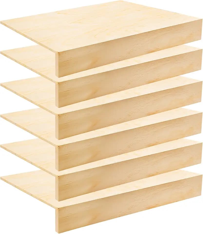 GRETJOB Wire Shelf Covers for Wire Racks, Wooden Shelf Covers with Natural Wood Grain, 0.2" Thick Removable Pantry, Closet, Kitchen Cabinet Organizer - 24x12 Inch Storage Shelves Liners (6 Pack)