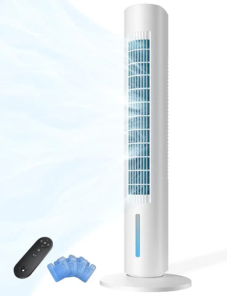 FLOWBREEZE Windowless Portable Air Cooler, Evaporative Cooler with Remote for Room No Window, 12H Timer A-2