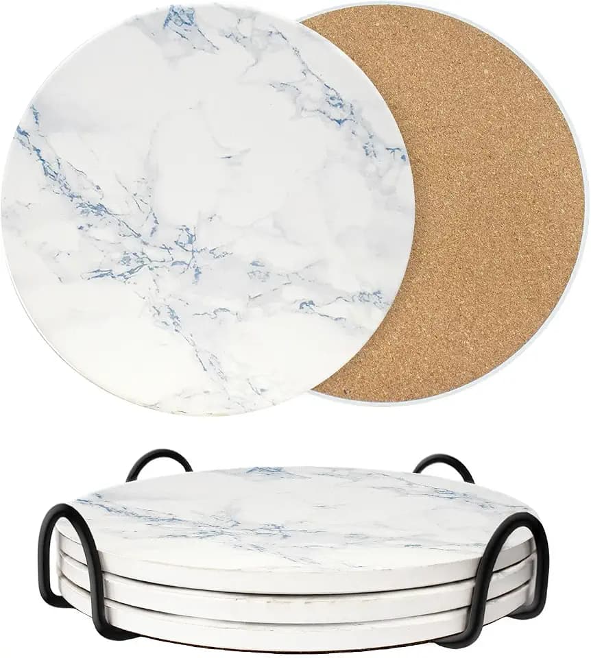 8 Inch Ceramic Trivets for Hot Pots & Pans, Marble Heat Resistant, Set of 3