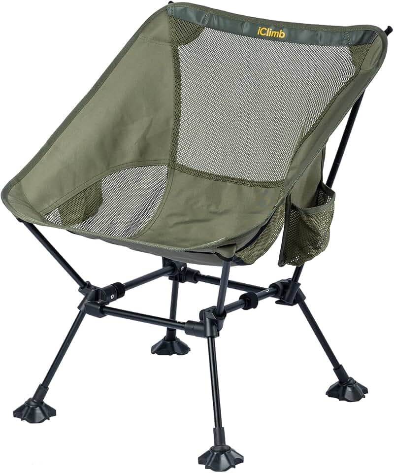 iClimb Ultralight Compact Folding Anti-Sinking Chair, Green