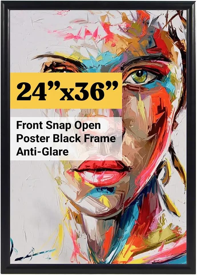 T-SIGN 24x36 Poster Frame - Black Front Snap Frame with Anti-Glare Display
