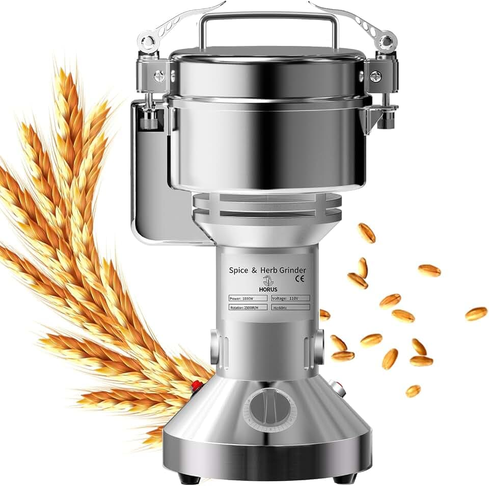 Electric Grain Mill 750g Home Flour Mill for Wheat Rice Corn Herbs Spices