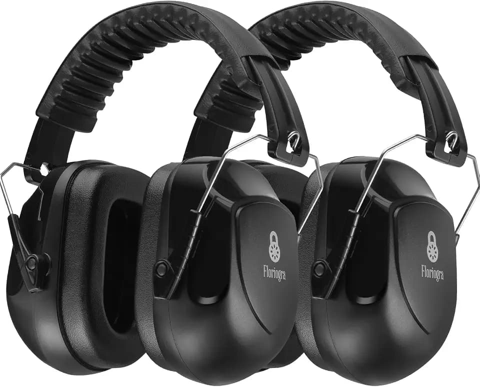 Floriogra 2 Pack 34dB Noise Canceling Headphones For Shooting, Hearing Protection Earmuffs, Ear Protection Headphones, Thickened Headband Ear Muff For Noise Reduction for Shooting, Construction,Mowing