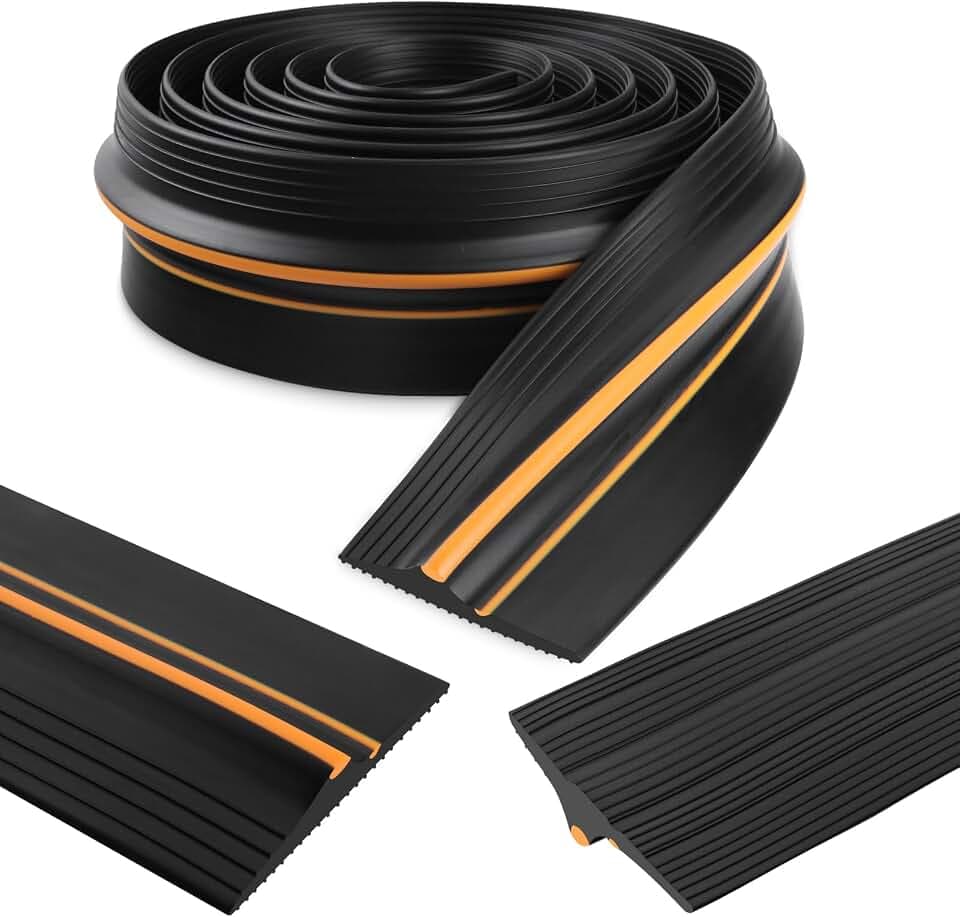 Garagentor Dichtung Gummi Garagentor Schwellendichtung wetterfeste Bodenabdichtung Dichtungsstreifen für Garagen Lagerhäuser (80mm×14mm×3m, Schwarz)
