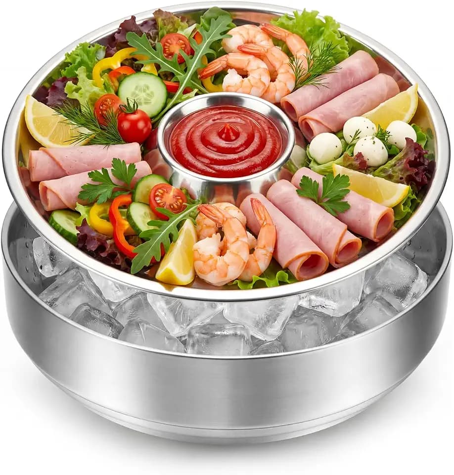 Shrimp Cocktail Serving Dish Chilled Serving Tray for Parties