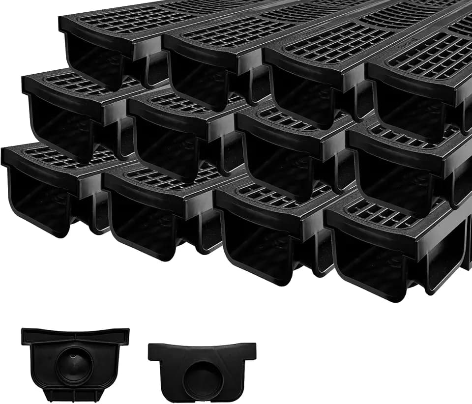 12 Pack 19.7x5.5x3.9 in. B125 Channel Drain with HDPE Grate