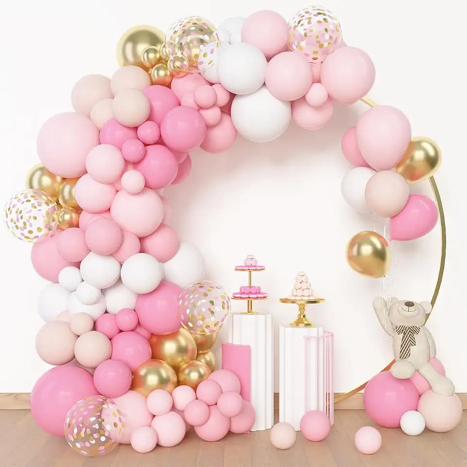Amandir 144Pcs Pink Balloons Garland Arch Kit