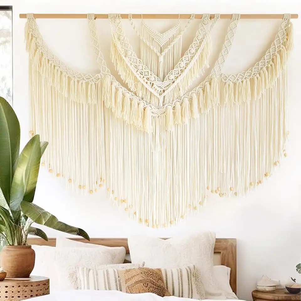 Macrame Wall Hanging Handmade Craftsmanship Woven Wall Art Boho 47" W*39" L