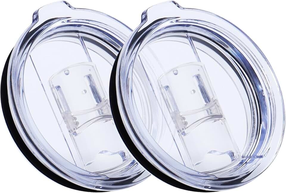 DOCIK Splash Proof Lids Covers for 20 Oz Yeti Rambler Ozark Trail Tumbler and More Travel Cup, Also Fit for Yeti 10 Oz Lowball, 2 Pack