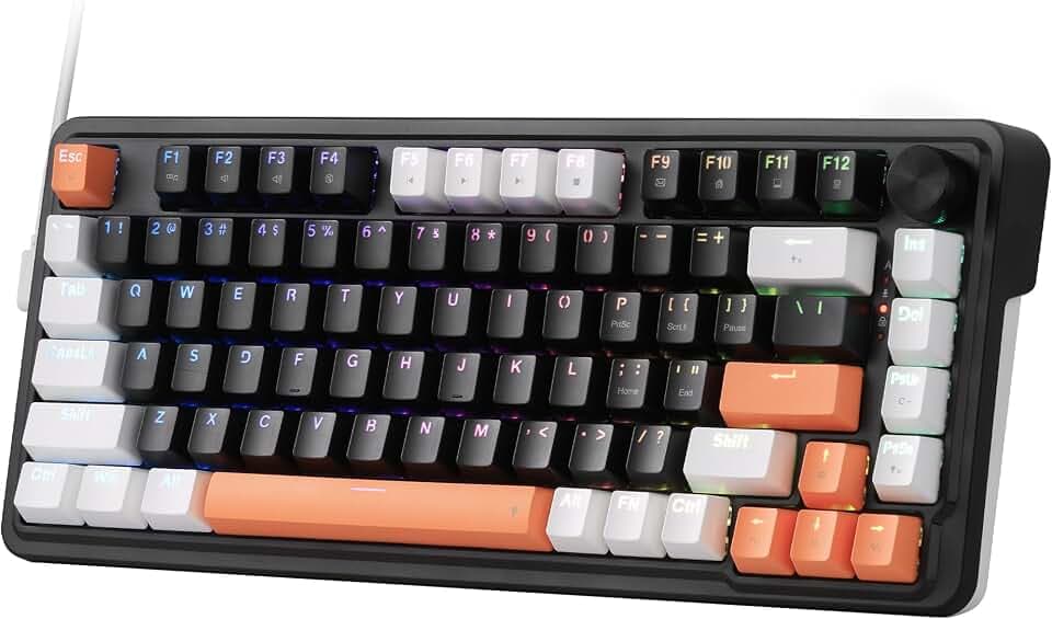 Redragon K714 Rapid Trigger HE Gaming-Tastatur, 81 Tasten kabelgebundene mechanische Tastatur mit Hyper-schneller Betätigung, einstellbare Betätigungspunkt, 8K Hz Polling-Rate, dedinierte Steuerknopf
