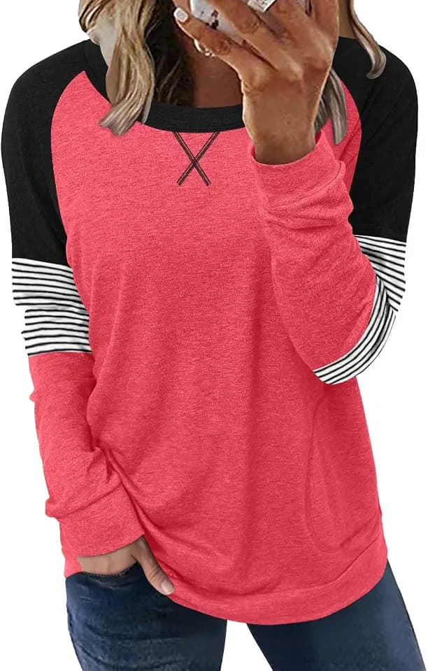 onlypuff Long Sleeve Shirts for Women Fall Fashion Tops Clothing