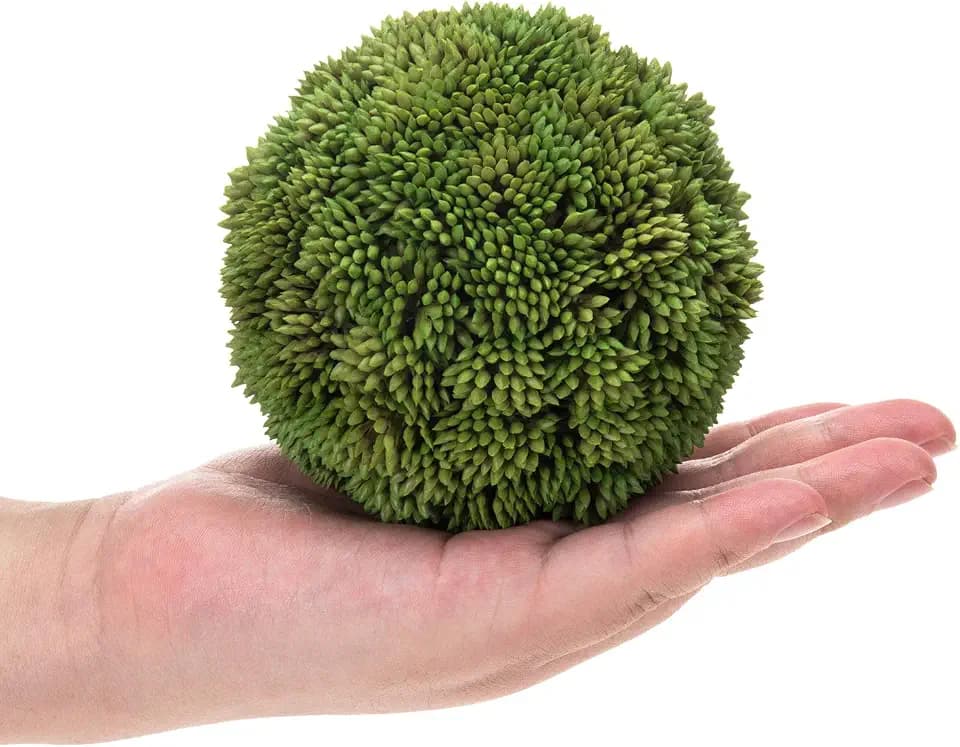 MyGift Artificial Boxwood Topiary Balls Faux Greenery Bowl Fillers, Set of